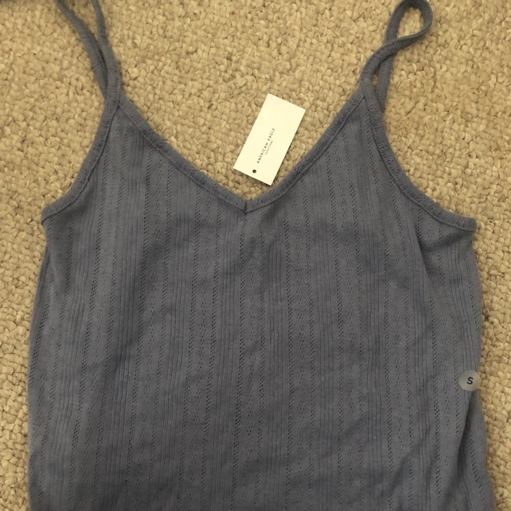 American Eagle cropped light blue tank
